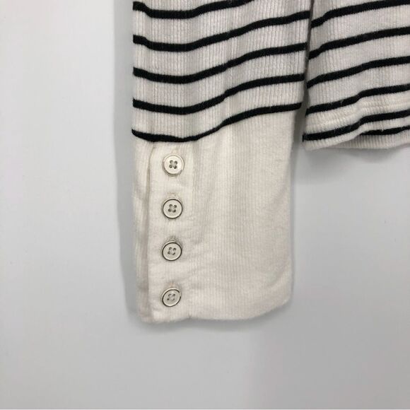 Gap Shirt Womens Small‎ Long Sleeve Cozy Rib Knit Striped Black White - Picture 2 of 7